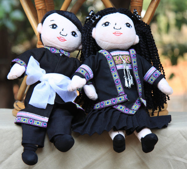 Hmong Handmade Male and Female Dolls